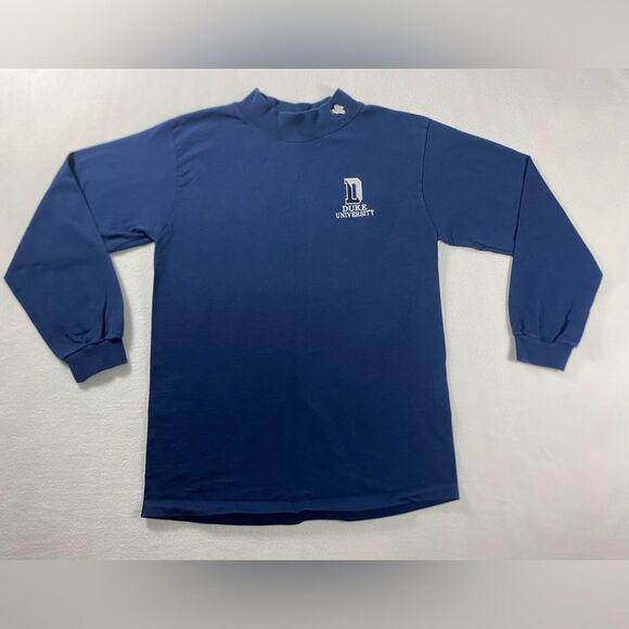 NWOT Vintage Mens Duke University Long Sleeve T-Shirt Size Medium Turtle Neck - Picture 1 of 12